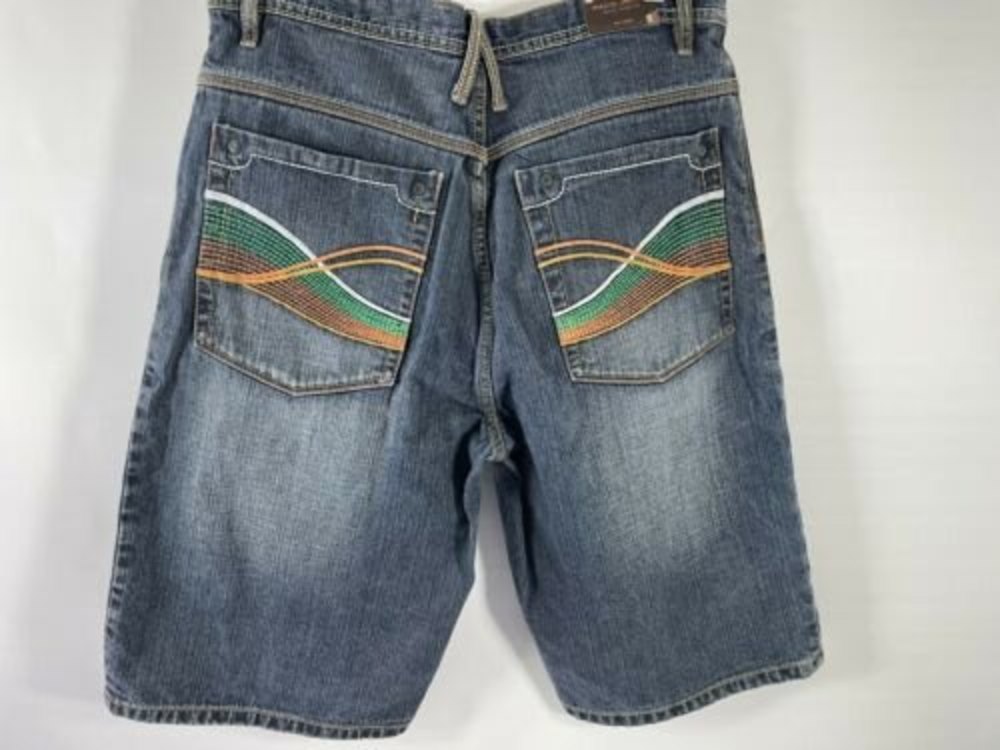 Vintage 90s Y2K Paco Sport Jean Shorts Denim Hip Hop Baggy Cargo Size 32